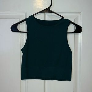 Stretchy forest green crop top